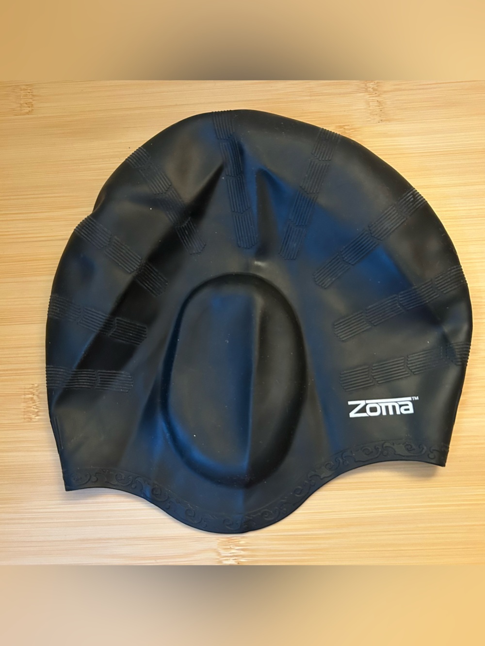 Zoma Over Ear Swim Cap Premium Silicone Ergonomic Comfort Adult Thick Hair Black